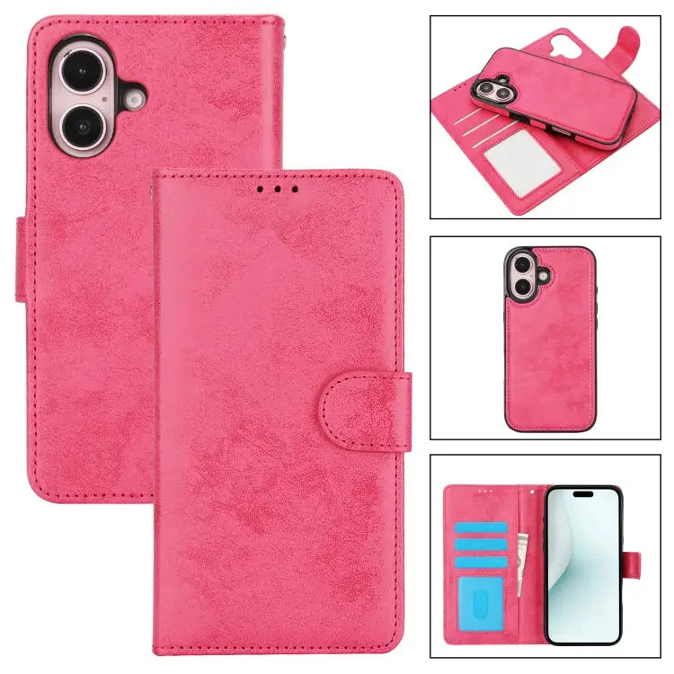 2 in 1 Detachable Phone Leather Case For iPhone 16 Pro Max For iPhone 16 Pro For iPhone 16 Plus For iPhone 16