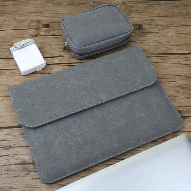 2 in 1 Horizontal Matte Leather Laptop Inner Bag + Power Bag for MacBook Air 13.3 inch A1466 (2012 - 2017) / A1369