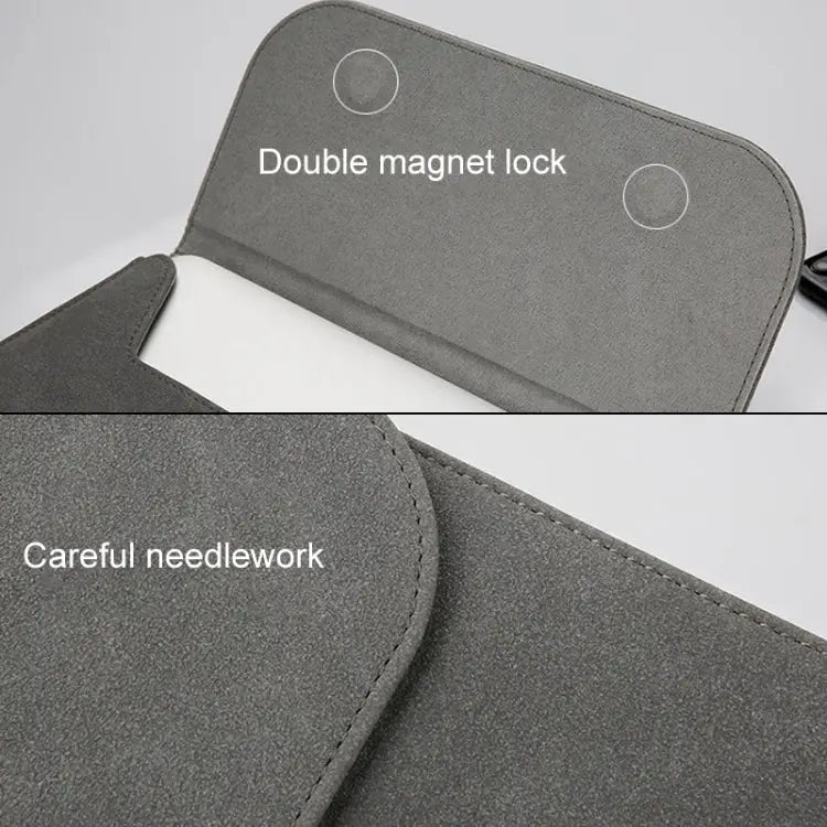 2 in 1 Horizontal Matte Leather Laptop Inner Bag + Power Bag for MacBook Air 13.3 inch A1466 (2012 - 2017) / A1369