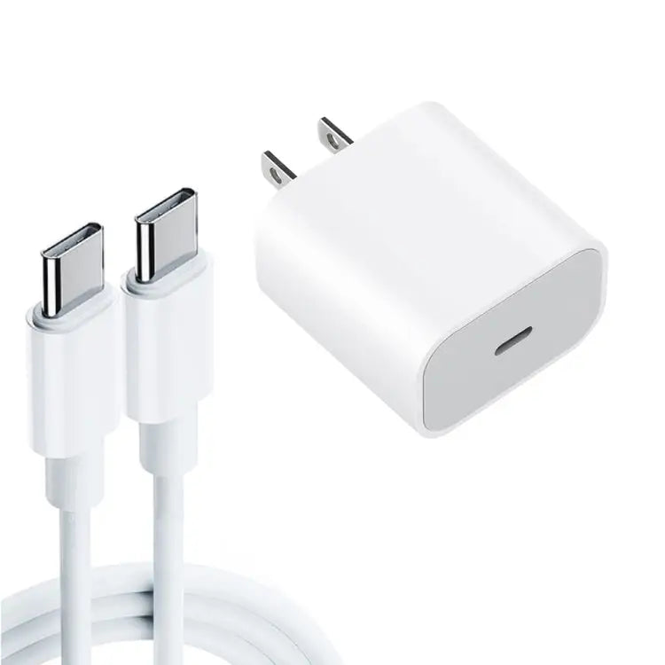 2 in 1 PD 20W Single USB-C / Type-C Port Travel Charger + 3A PD 3.0 USB-C / Type-C to USB-C / Type-C Fast Charge Data