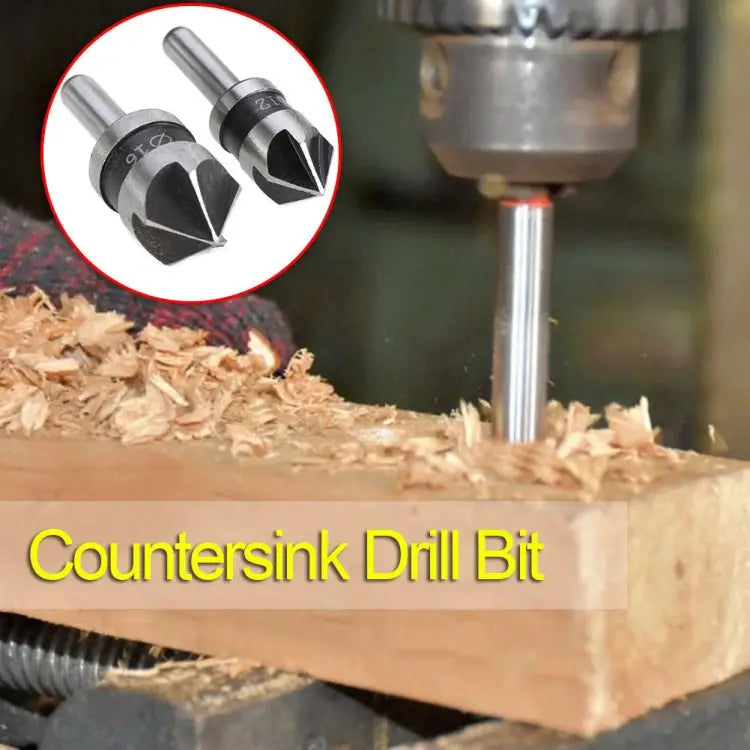 2 In 1 Round Handle 5 Blade Chamfering Woodworking Countersunk Drill Cone Drill 5 Blade - 5 Blade