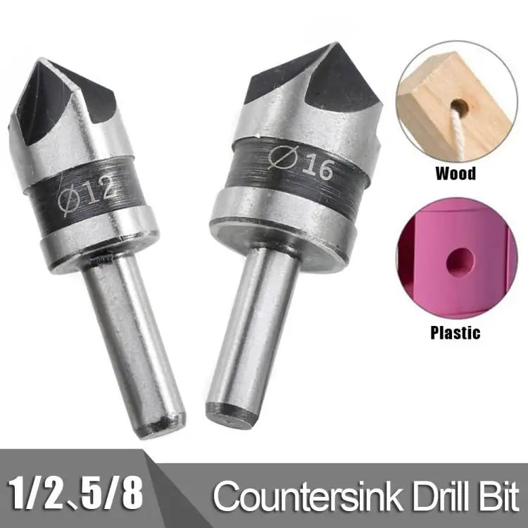 2 In 1 Round Handle 5 Blade Chamfering Woodworking Countersunk Drill Cone Drill 5 Blade - 5 Blade