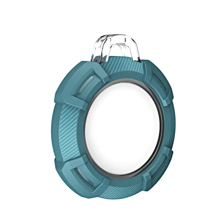 2 in 1 Rugged Anti-scratch Shockproof Carbon Fiber PC Protective Cover Case with Keychain Hook Loop For AirTag