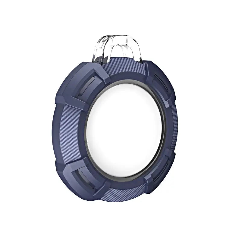 2 in 1 Rugged Anti-scratch Shockproof Carbon Fiber PC Protective Cover Case with Keychain Hook Loop For AirTag