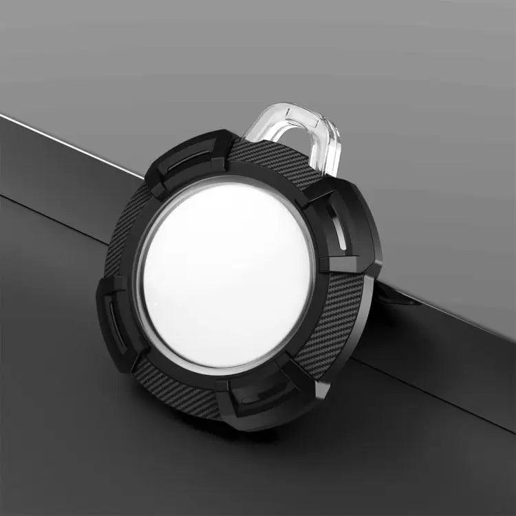 2 in 1 Rugged Anti-scratch Shockproof Carbon Fiber PC Protective Cover Case with Keychain Hook Loop For AirTag - Apple