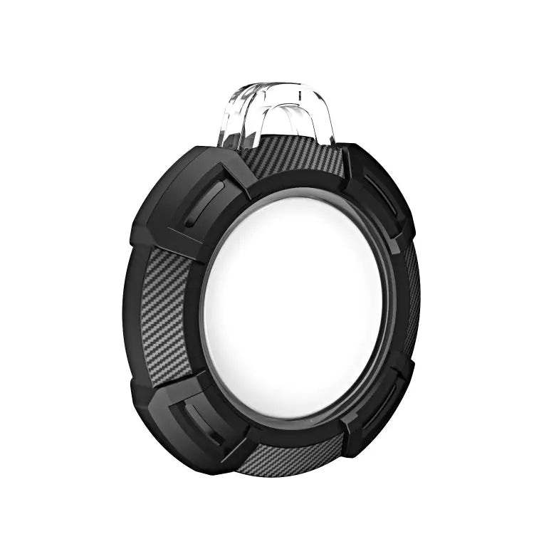 2 in 1 Rugged Anti-scratch Shockproof Carbon Fiber PC Protective Cover Case with Keychain Hook Loop For AirTag