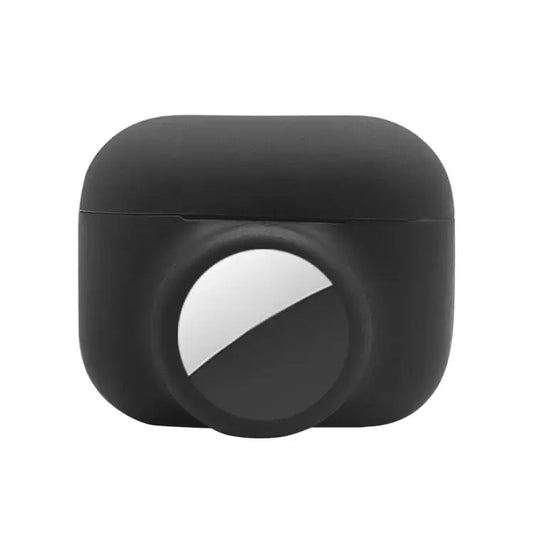 2 in 1 Shockproof Full Coverage Silicone Protective Case For AirPods Pro / AirTag - For AirPods Pro / AirTag / Black