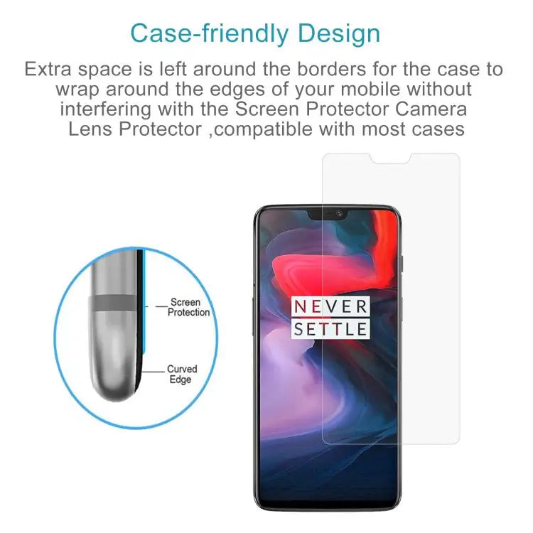 2 PCS 0.26mm 9H 2.5D Tempered Glass Film for OnePlus 6 For 6 (2 PCS) - For 6 (2 PCS)