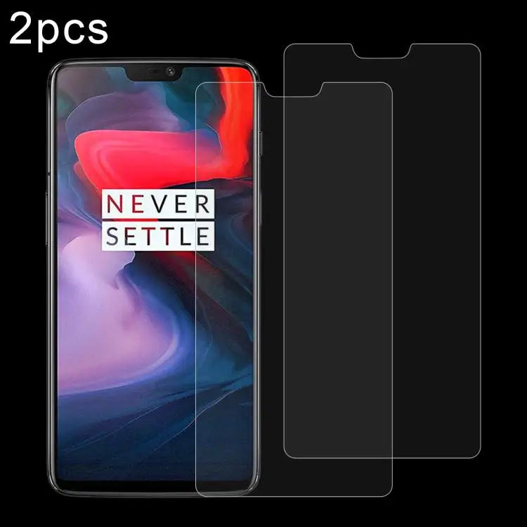 2 PCS 0.26mm 9H 2.5D Tempered Glass Film for OnePlus 6 For 6 (2 PCS) - For 6 (2 PCS)