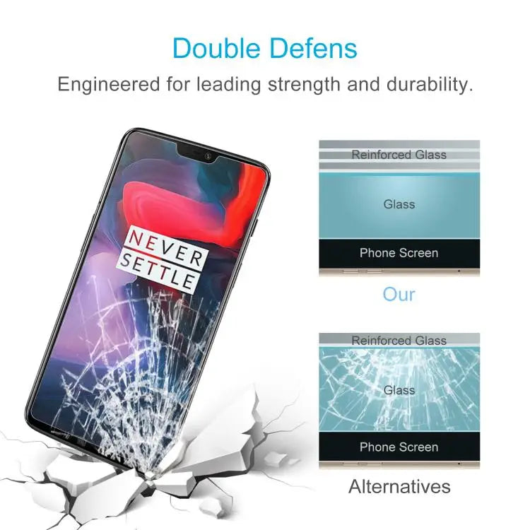 2 PCS 0.26mm 9H 2.5D Tempered Glass Film for OnePlus 6 For 6 (2 PCS) - For 6 (2 PCS)