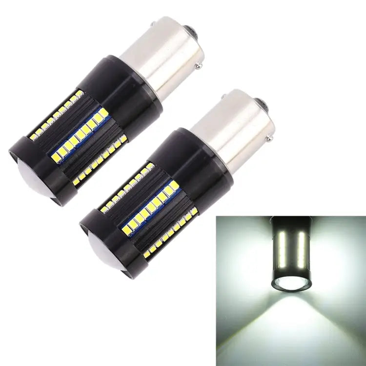 2 PCS 1156 / BA15S DC9-16V / 8.2W / 6000K / 655LM Car Auto Reversing Lights / Turn Light 66LEDs SMD-2016 Lamps 1156