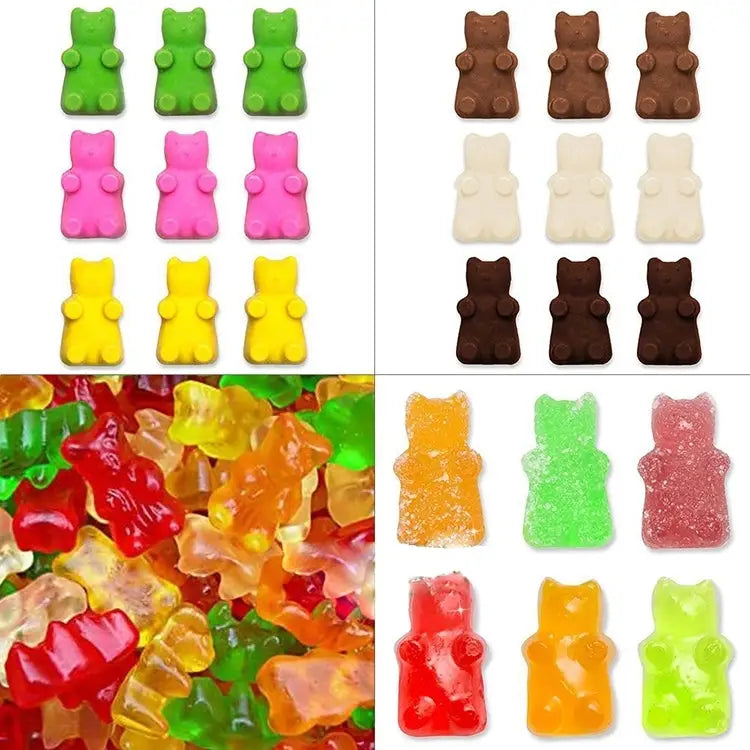 2 PCS 50 Holes Small Bear Chocolate Tray Silicone Mold Cookie Mold Candy Mold Random Color Delivery Size: 19*13.7*1cm