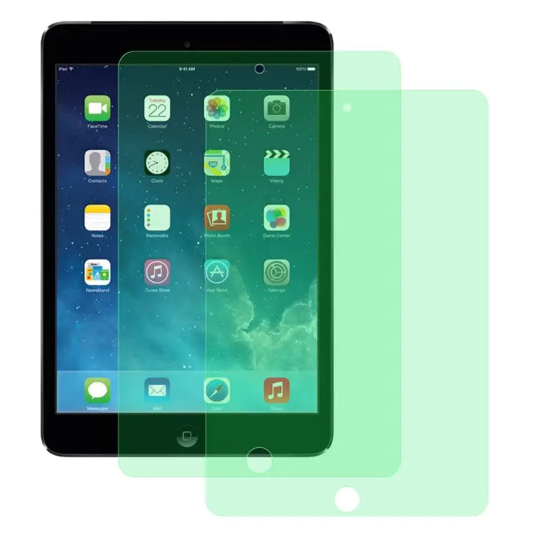 2 PCS 9H 2.5D Eye Protection Green Light Explosion-proof Tempered Glass Film For iPad 9.7 (2018) For iPad 10.2 For iPad