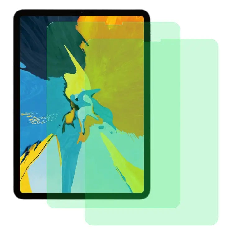 2 PCS 9H 2.5D Eye Protection Green Light Explosion-proof Tempered Glass Film For iPad 9.7 (2018) For iPad 10.2 For iPad