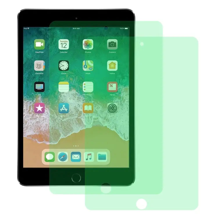 2 PCS 9H 2.5D Eye Protection Green Light Explosion-proof Tempered Glass Film For iPad 9.7 (2018) For iPad 10.2 For iPad