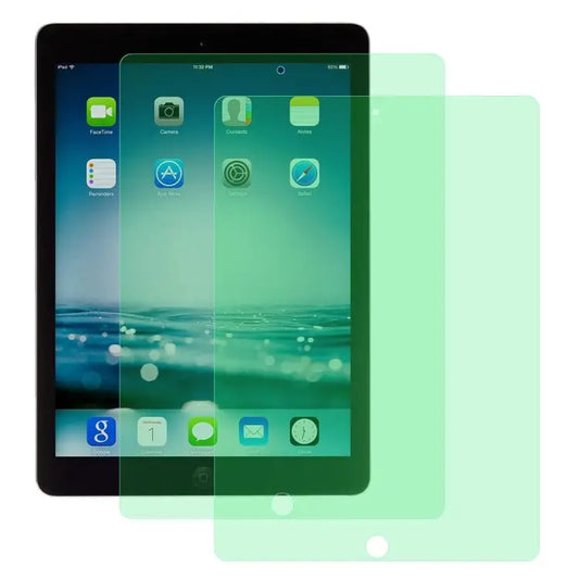 2 PCS 9H 2.5D Eye Protection Green Light Explosion-proof Tempered Glass Film For iPad 9.7 (2018) For iPad 10.2 For iPad