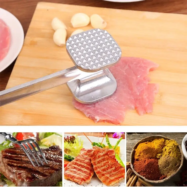 2 PCS Aluminum Alloy Loose Tenderizers Meat Hammer Steak Pork Kitchen Tools Middle Size: 5.0 x 22.5cm Middle Size: 5.0