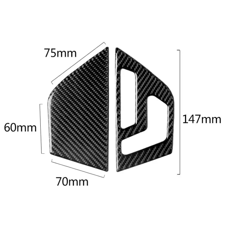 2 PCS Car Carbon Fiber Left Drive Seat Adjustment Panel Decorative Sticker for Mercedes-Benz W204 2007-2013 Left Drive