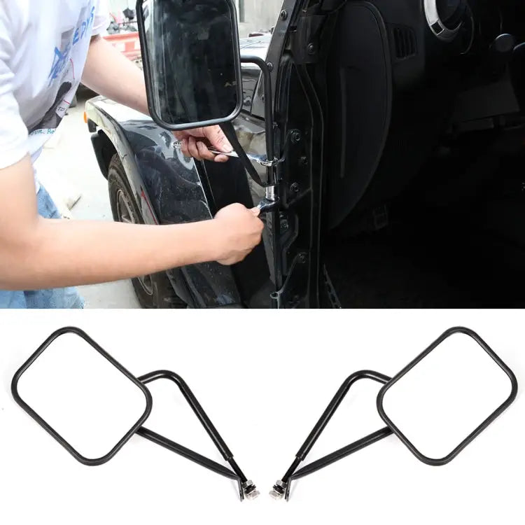 2 PCS Car Door Off Side View Mirror Rectangular Reversing Mirrors for Jeep Wrangler JL 2018 For Jeep Wrangler JL 2018