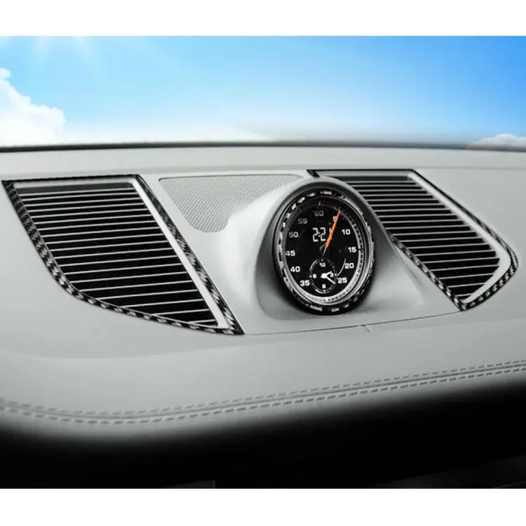 2 PCS Carbon Fiber Car Instrument Air Outlet Panel Decorative Sticker for Porsche Macan Instrument Air Outlet