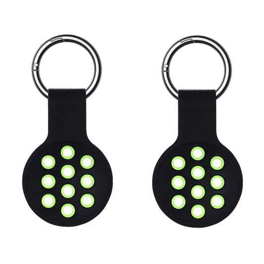 2 PCS Contrast Color Perforated Silicone Case for AirTag Tracker 01 02 03 04 05 06 07 08 09 10 11 12 13 16 17 18 - 01