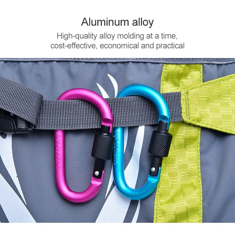 2 PCS D Shape Multi-function Outdoor Aluminium Alloy Mountaineering Buckle Lock Random Color Delivery 2PCS Random Color