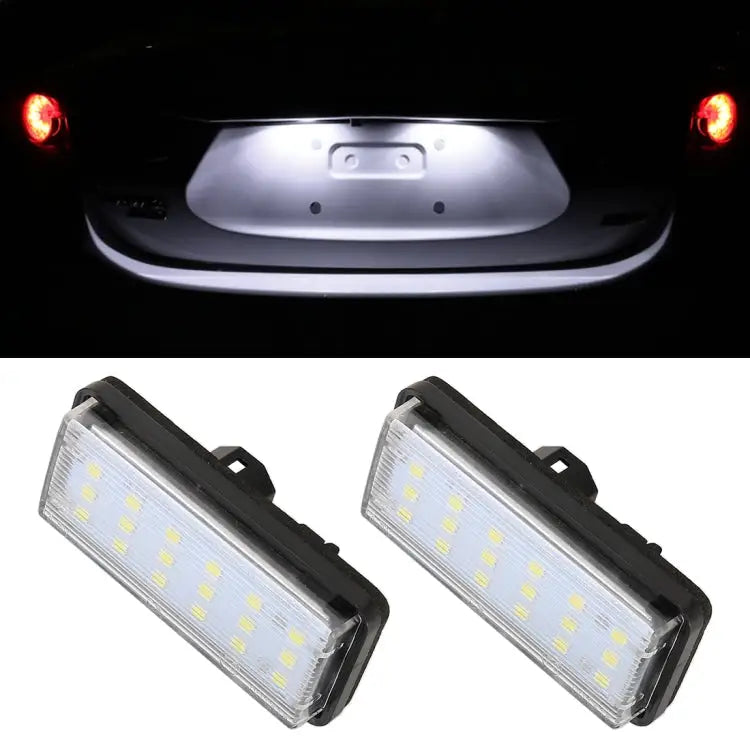 2 PCS DC12V / 1.5W/ 6000K / 100LM Car LED License Plate Light 18LEDs SMD-3528 Lamps for Lexus For Lexus - For Lexus