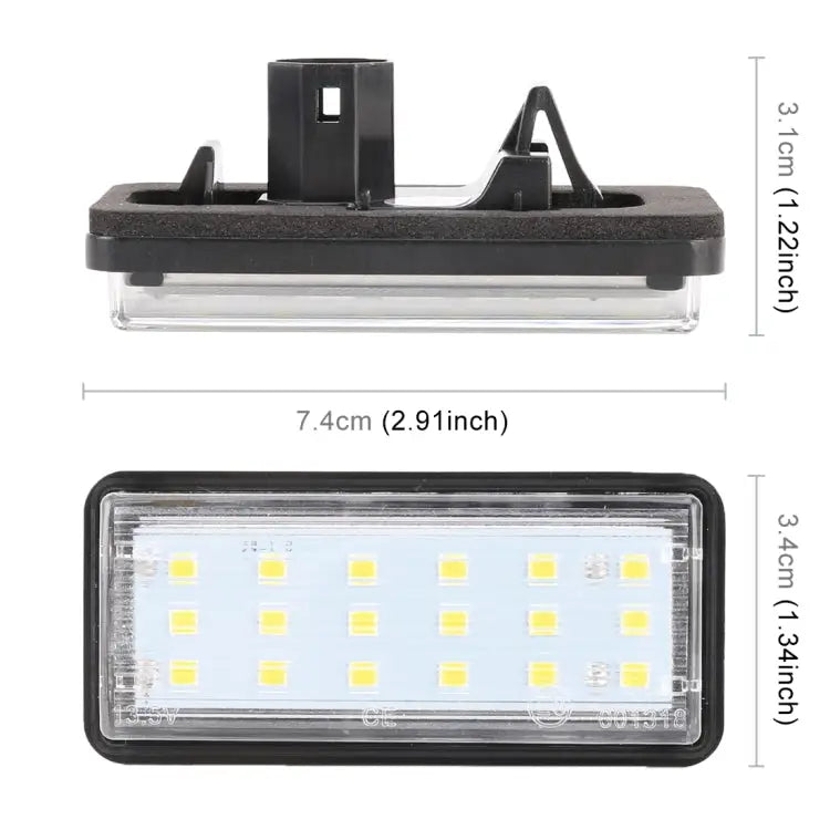 2 PCS DC12V / 1.5W/ 6000K / 100LM Car LED License Plate Light 18LEDs SMD-3528 Lamps for Lexus For Lexus - For Lexus