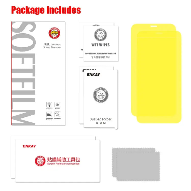 2 PCS ENKAY Hat-Prince 0.1mm 3D Full Screen Protector Explosion-proof Hydrogel Film For iPhone 11 / iPhone XR
