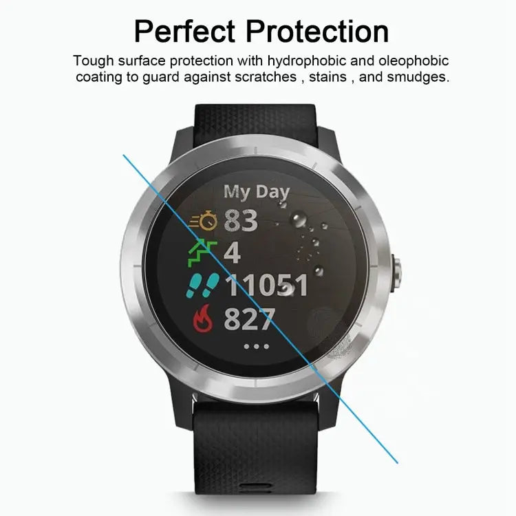 2 PCS ENKAY Hat-Prince 0.2mm 9H 2.15D Curved Edge Tempered Glass Film for Garmin Vivoactive 3 trainer 2 PCS Garmin