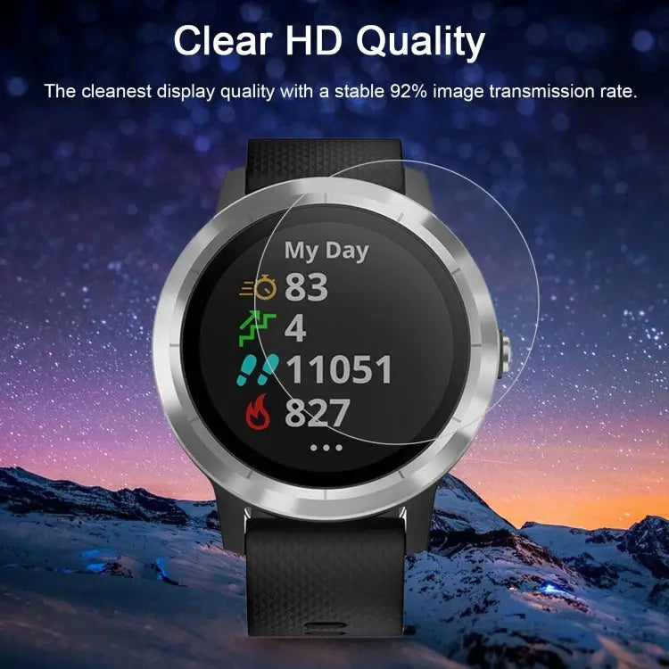 2 PCS ENKAY Hat-Prince 0.2mm 9H 2.15D Curved Edge Tempered Glass Film for Garmin Vivoactive 3 trainer 2 PCS Garmin