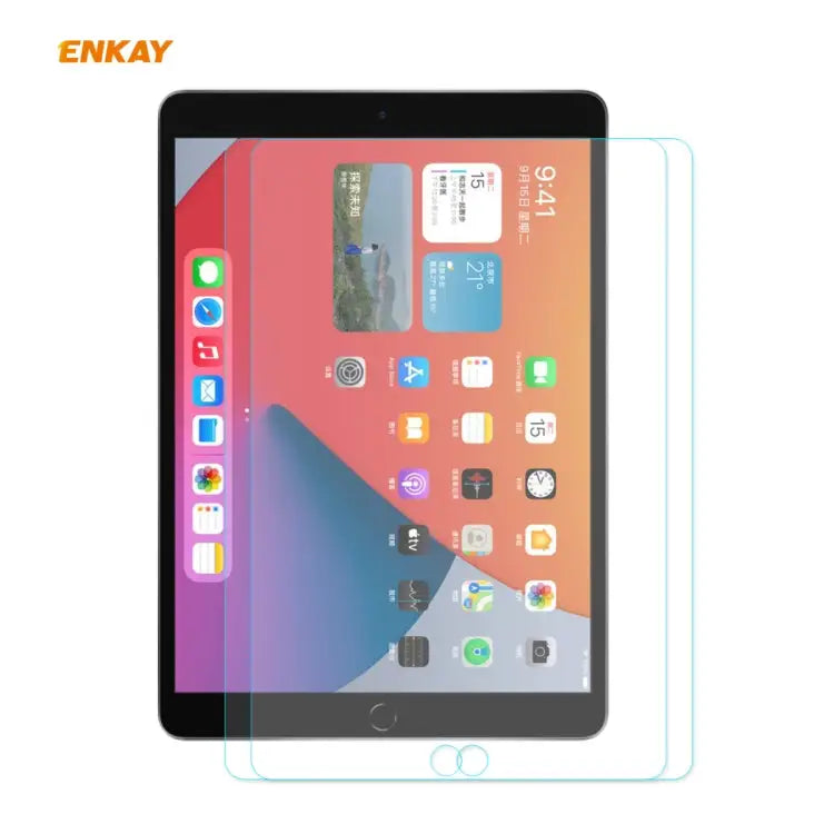 2 PCS ENKAY Hat-Prince 0.33mm 9H Surface Hardness 2.5D Explosion-proof Tempered Glass Protector For iPad 10.2 2021