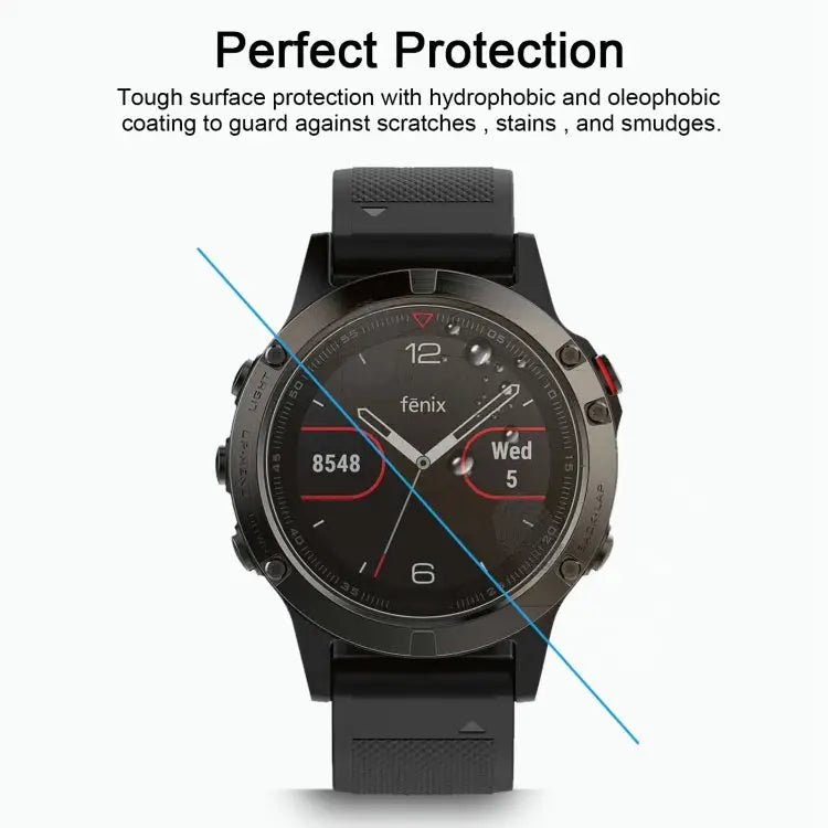 2 PCS ENKAY Hat-Prince for Garmin Fenix 5 Smart Watch 0.2mm 9H Surface Hardness 2.15D Explosion-proof Tempered Glass