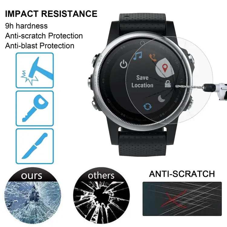 2 PCS ENKAY Hat-Prince for Garmin Fenix 5S Smart Watch 0.2mm 9H Surface Hardness 2.15D Explosion-proof Tempered Glass