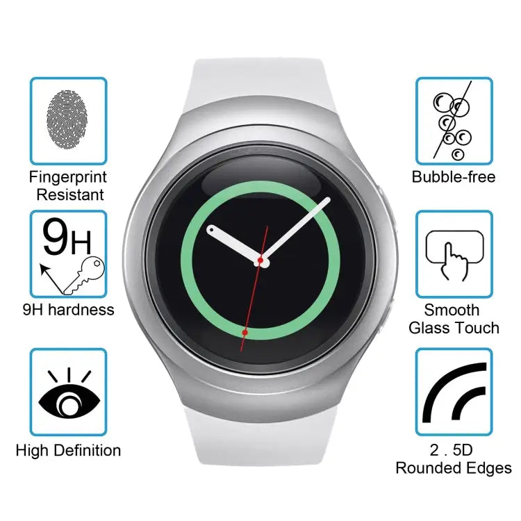 2 PCS ENKAY Hat-Prince for Samsung Gear S2 Smart Watch 0.2mm 9H Surface Hardness 2.15D Explosion-proof Tempered Glass