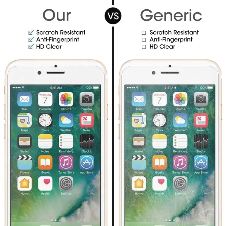 2 PCS for iPhone 8 Plus & iPhone 7 Plus 0.26mm 9H Surface Hardness 2.5D Explosion-proof Tempered Glass Non-full Screen