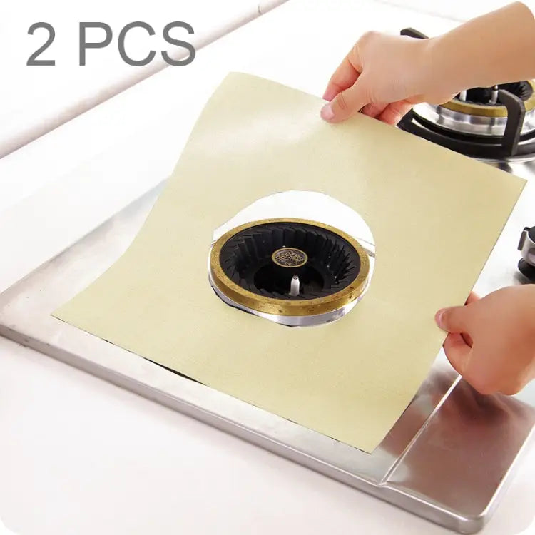 2 PCS Gas Furnace Surface Ultra-thin Fibre Material Stovetop Protective Cleaning Pad Size: 27*27 cm (Beige)