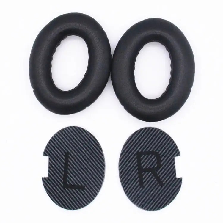 2 PCS Headset Sponge Cover Earmuffs For Bose QC25 / QC15 / QC2 / QC35 / AE2i Lambskin - Lambskin / Black + Black