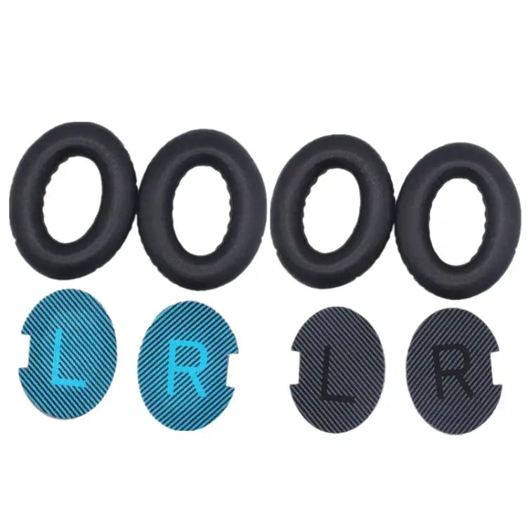 2 PCS Headset Sponge Cover Earmuffs For Bose QC25 / QC15 / QC2 / QC35 / AE2i Lambskin - Lambskin / Black + Black