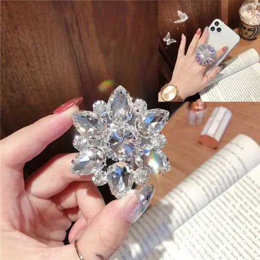 2 PCS Lazy Man Live Shooting Mobile Phone Rotating Ring Buckle Holder Big Diamond Small Diamond Colorful Full Diamond