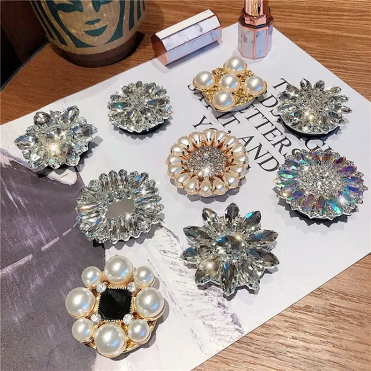 2 PCS Lazy Man Live Shooting Mobile Phone Rotating Ring Buckle Holder Big Diamond Small Diamond Colorful Full Diamond
