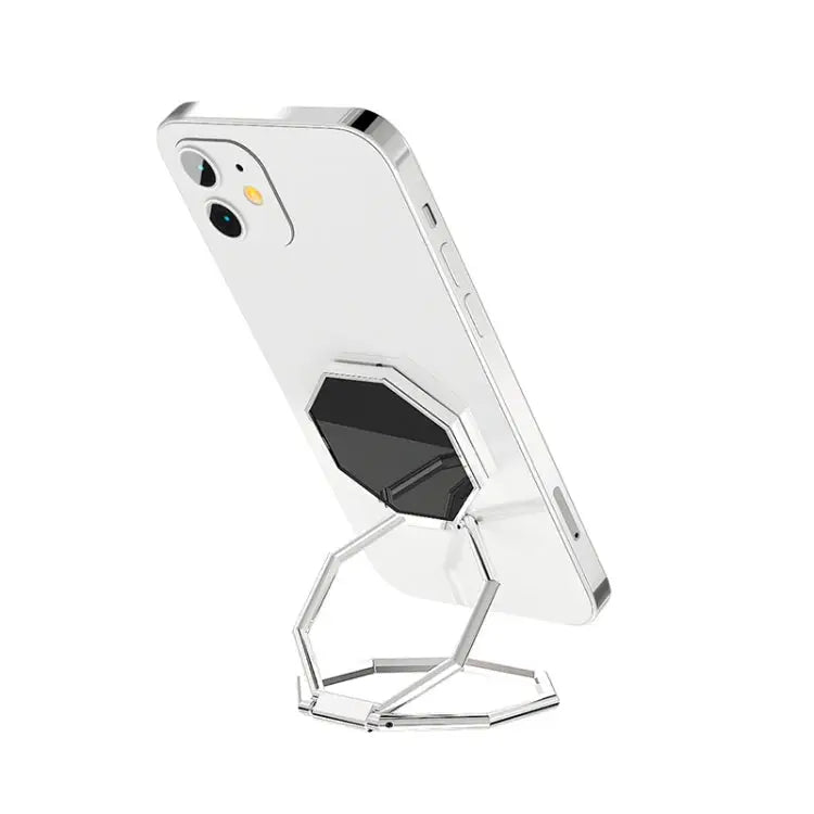 2 PCS Metal Sticky Mobile Phone Ring Holder Desktop Stand - Silver