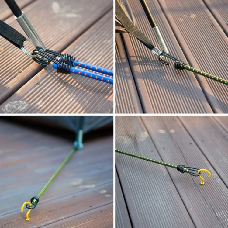 2 PCS Outdoor Tent Crude Elastic Rope Tied High Luggage Rope Clothesline Camping Length: 60cm Diameter: 8mm Random