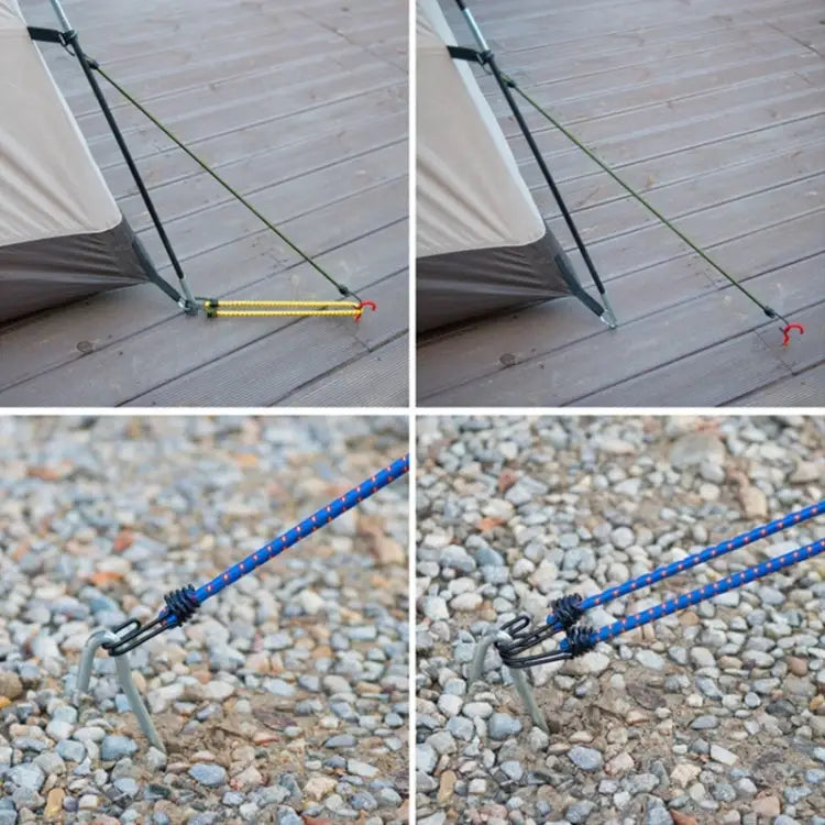 2 PCS Outdoor Tent Crude Elastic Rope Tied High Luggage Rope Clothesline Camping Length: 60cm Diameter: 8mm Random