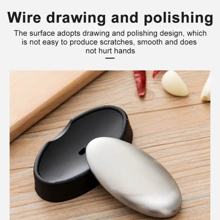 2 PCS Portable Cleaning Stainless Steel Oval Hand Soap Eliminating Odour Remover with Base Random Style Delivery Oval