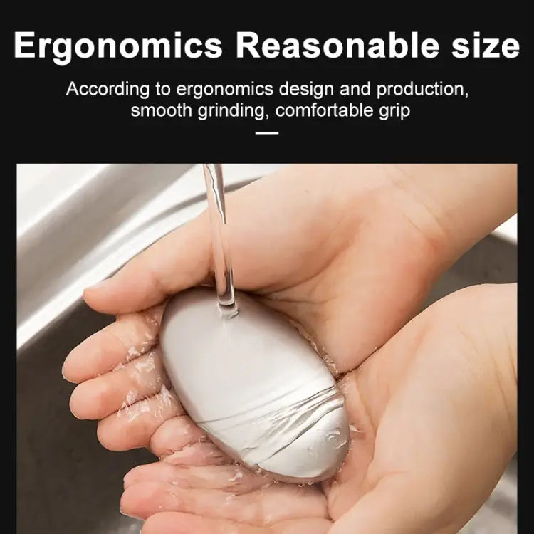 2 PCS Portable Cleaning Stainless Steel Oval Hand Soap Eliminating Odour Remover with Base Random Style Delivery Oval