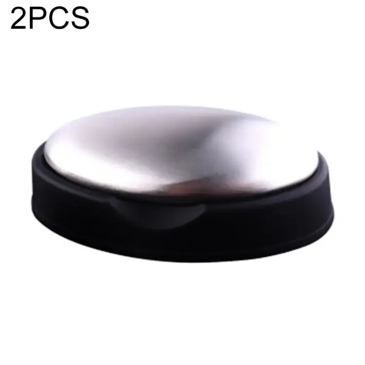 2 PCS Portable Cleaning Stainless Steel Oval Hand Soap Eliminating Odour Remover with Base Random Style Delivery Oval