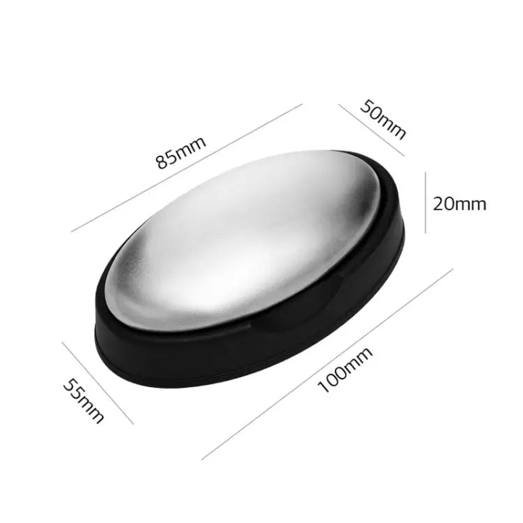 2 PCS Portable Cleaning Stainless Steel Oval Hand Soap Eliminating Odour Remover with Base Random Style Delivery Oval