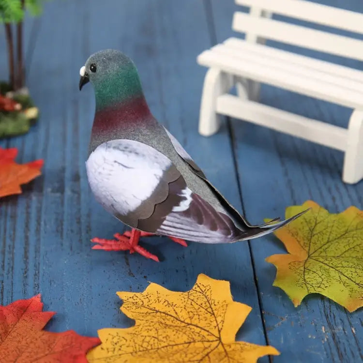 2 PCS Simulation Foam Pigeon Model Home Garden Ornament Miniature Decor Foam Pigeon - Foam Pigeon