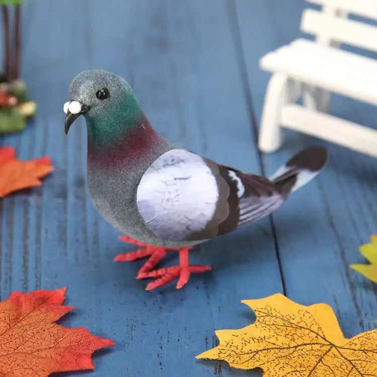 2 PCS Simulation Foam Pigeon Model Home Garden Ornament Miniature Decor Foam Pigeon - Foam Pigeon